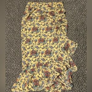 Max Studio Asymmetrical Floral Skirt - Yellow and Blue